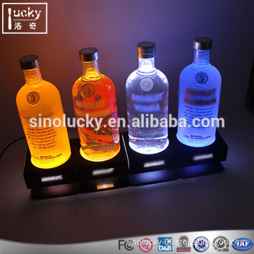Acrylic lighted bottle display stand with 4 bottle holder